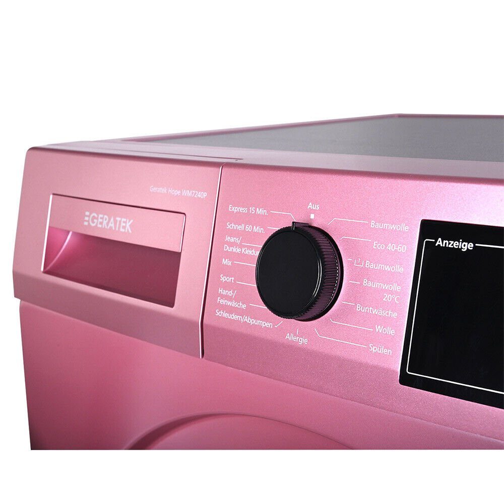 Geratek Waschmaschine Rosa Hope / Restlaufanzeige P, WM 1400 7 U/min, kg, Pink Kindersicherung / 7240