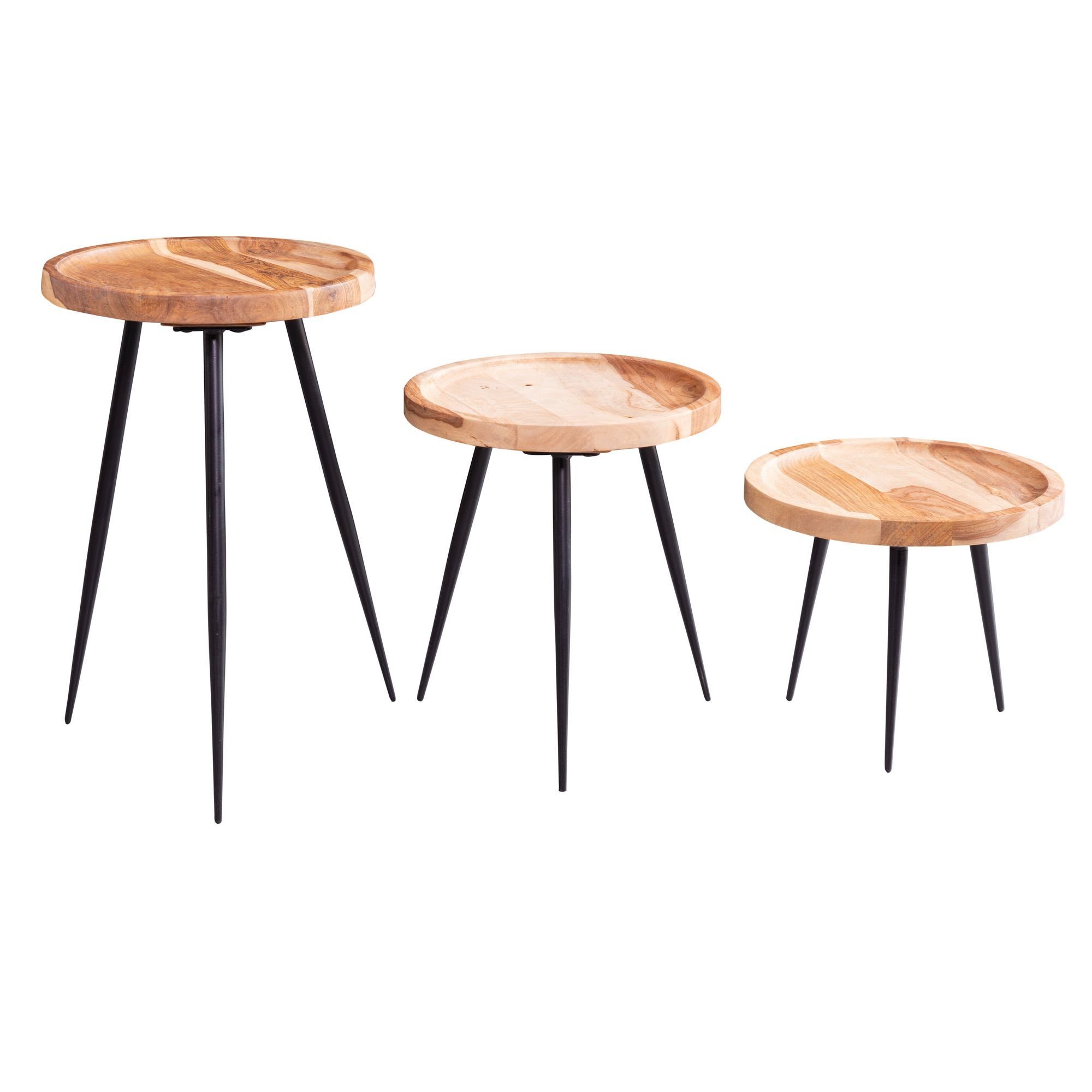 Wohnling Satztisch Wl6 121 Akazie Massivholz Metall Beistelltisch 3er Set Klein Design Couchtisch Set Drei Holz Tische Wohnzimmertisch Metallgestell Online Kaufen Otto