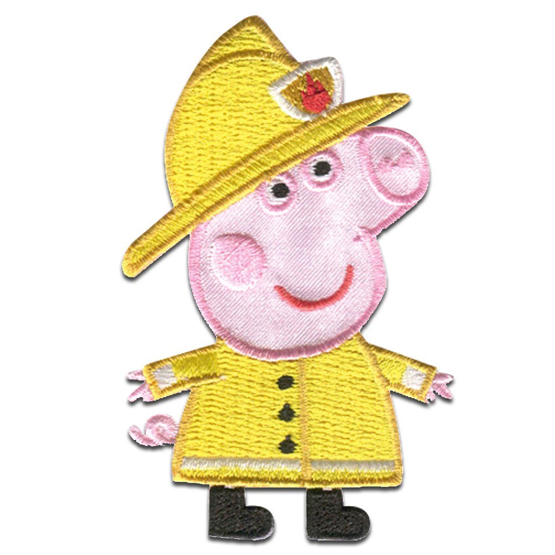 Peppa Pig Пластырь, Polyester, Peppa Wutz © Mama Wutz Feuerwehrfrau - Пластырь, Bügelbild, Aufbügler, Applikationen, Patches, Flicken, zum aufbügeln, Größe: 7,8 x 5,0 cm