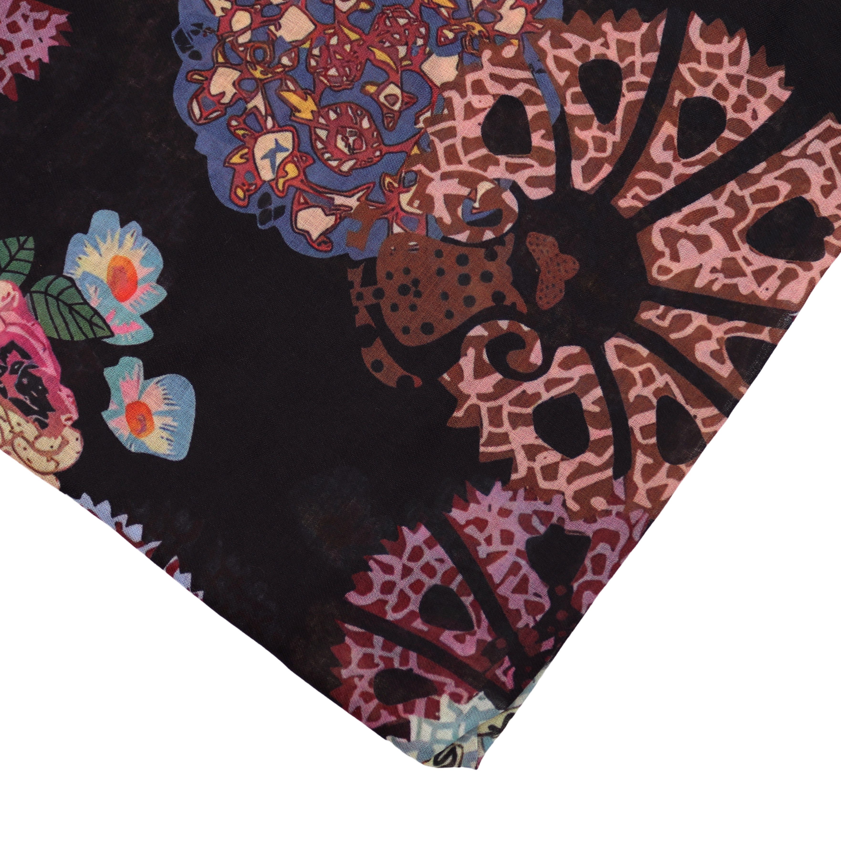 MIRROSI Loop Damen Schal Weich aus 100% Viskose Groß, Schlauchschal, Blumenmuster, (ca.60x80cm, zweimal um den Hals wickelbar), Damen Halstuch Stola ideal für F – Bild 4 von 4