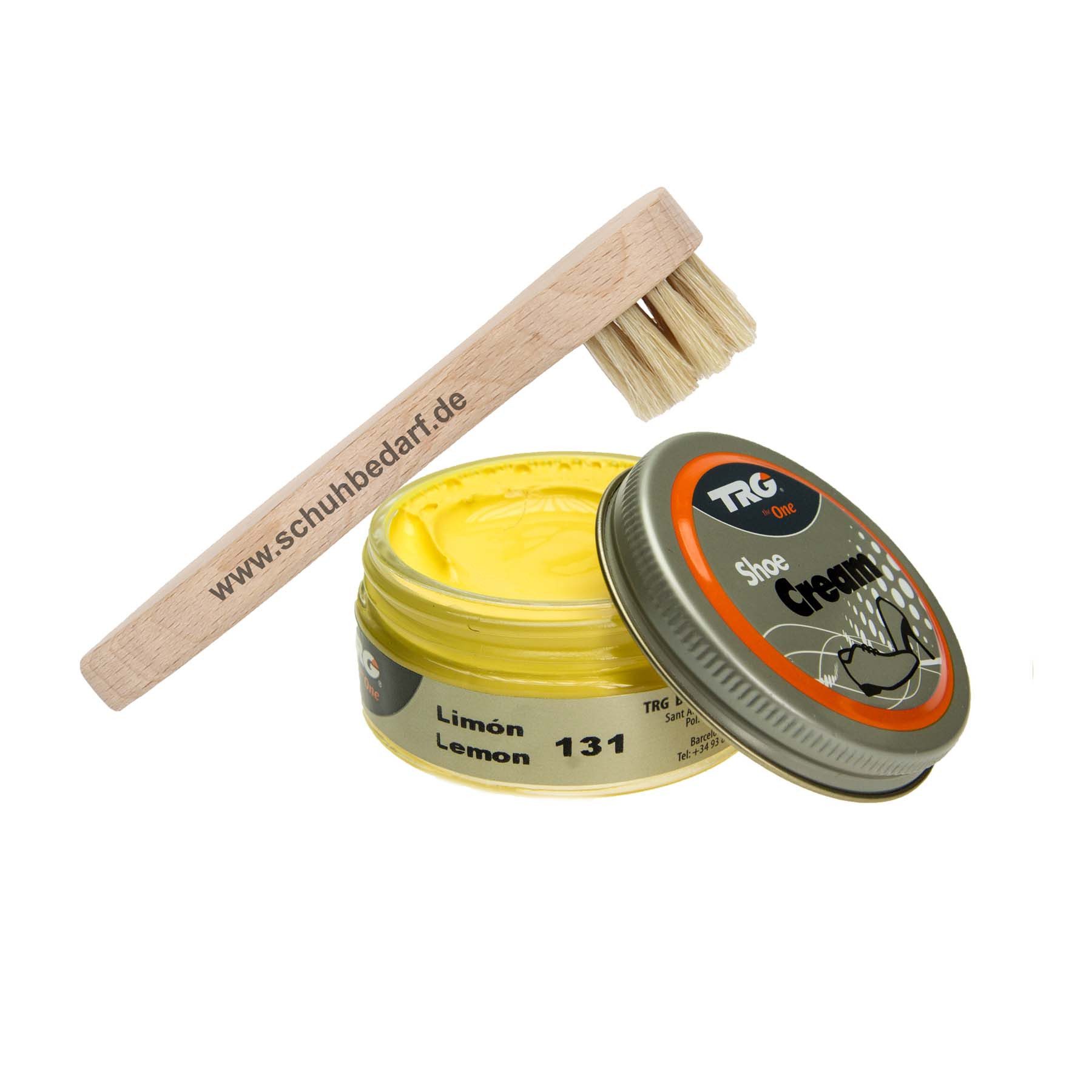 Langlauf Schuhbedarf TRG Schuhcreme Glastiegel + Auftragsbürste Schuhcreme
