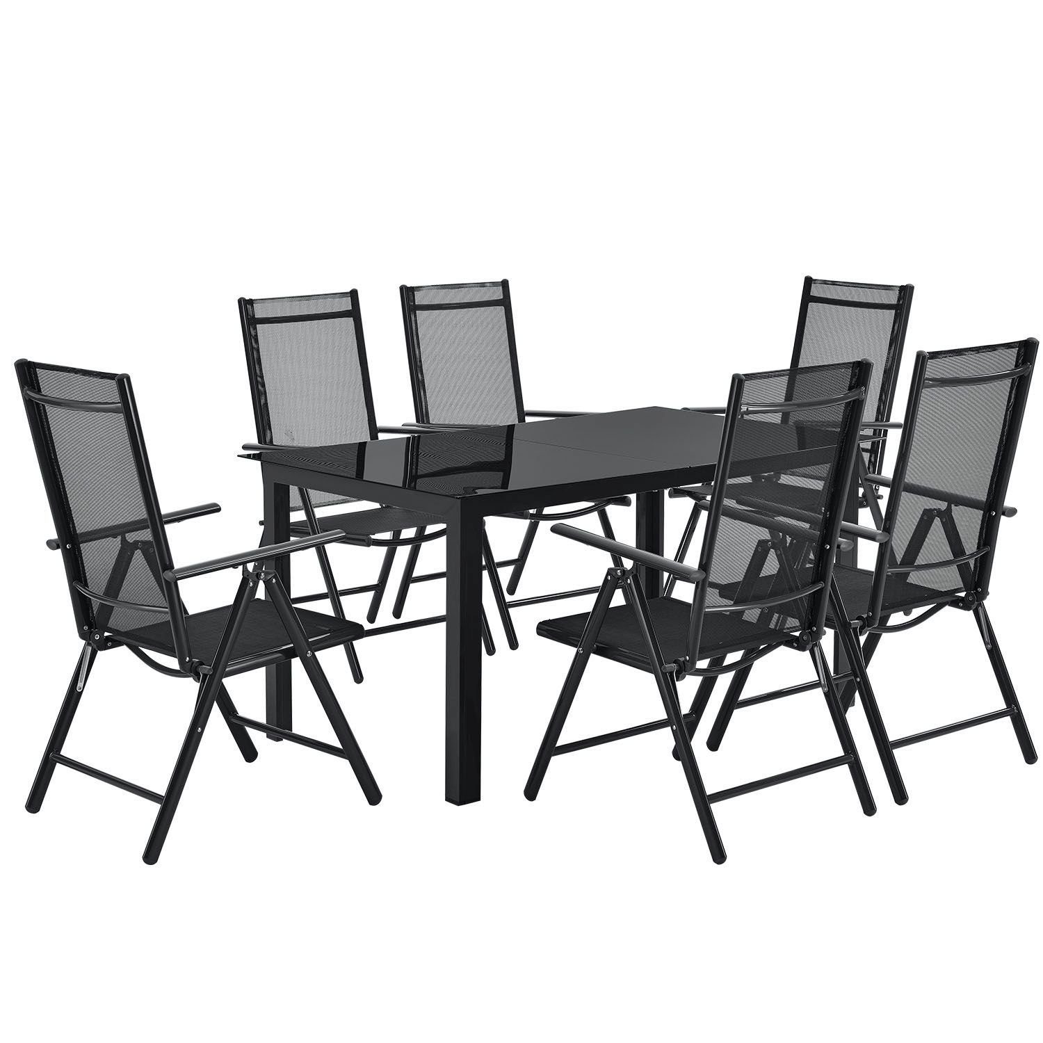 Juskys GartenEssgruppe »Milano«, (Set, 7tlg., Sitzgruppe