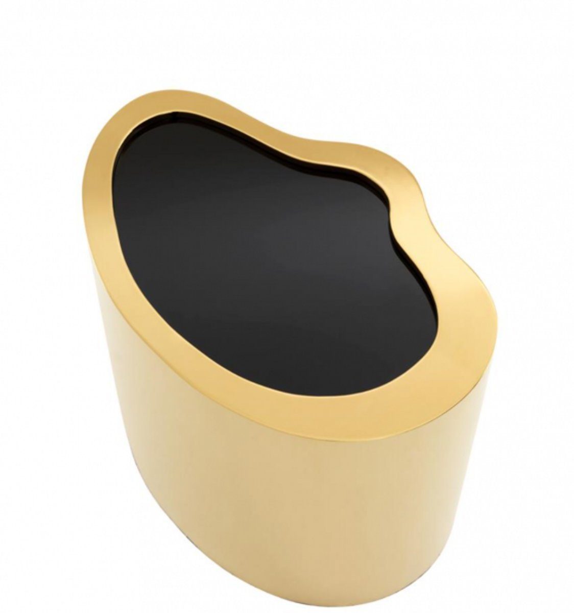 Casa Padrino Beistelltisch Luxus Art Designer schwarzem Deco - Luxus mit Glas Beistelltisch Kollektion Gold