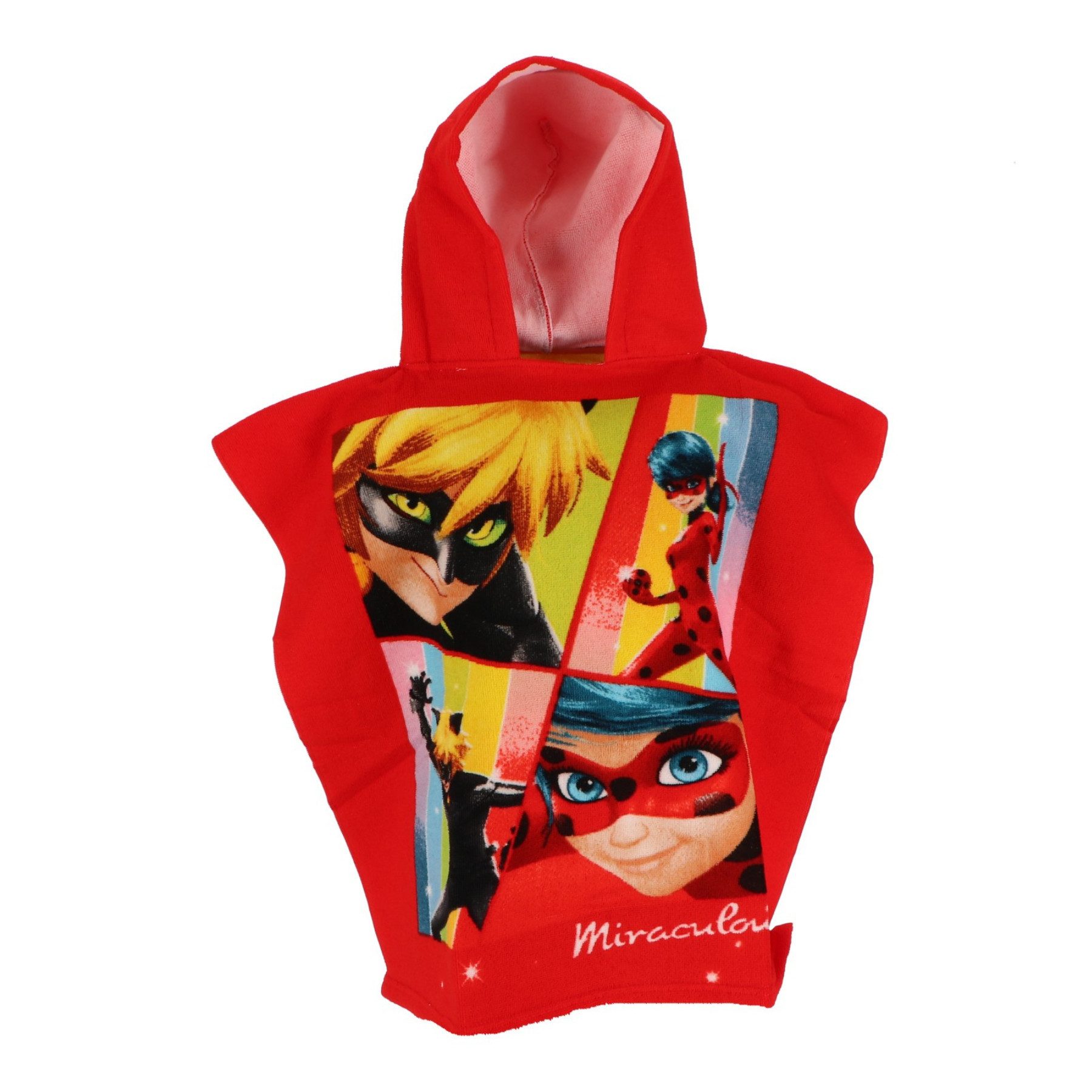 Miraculous - Ladybug Badeponcho Miraculous Ladybug Kinder Poncho Badeponcho mit Kapuze, polyester, Kapuze, 55x55 cm