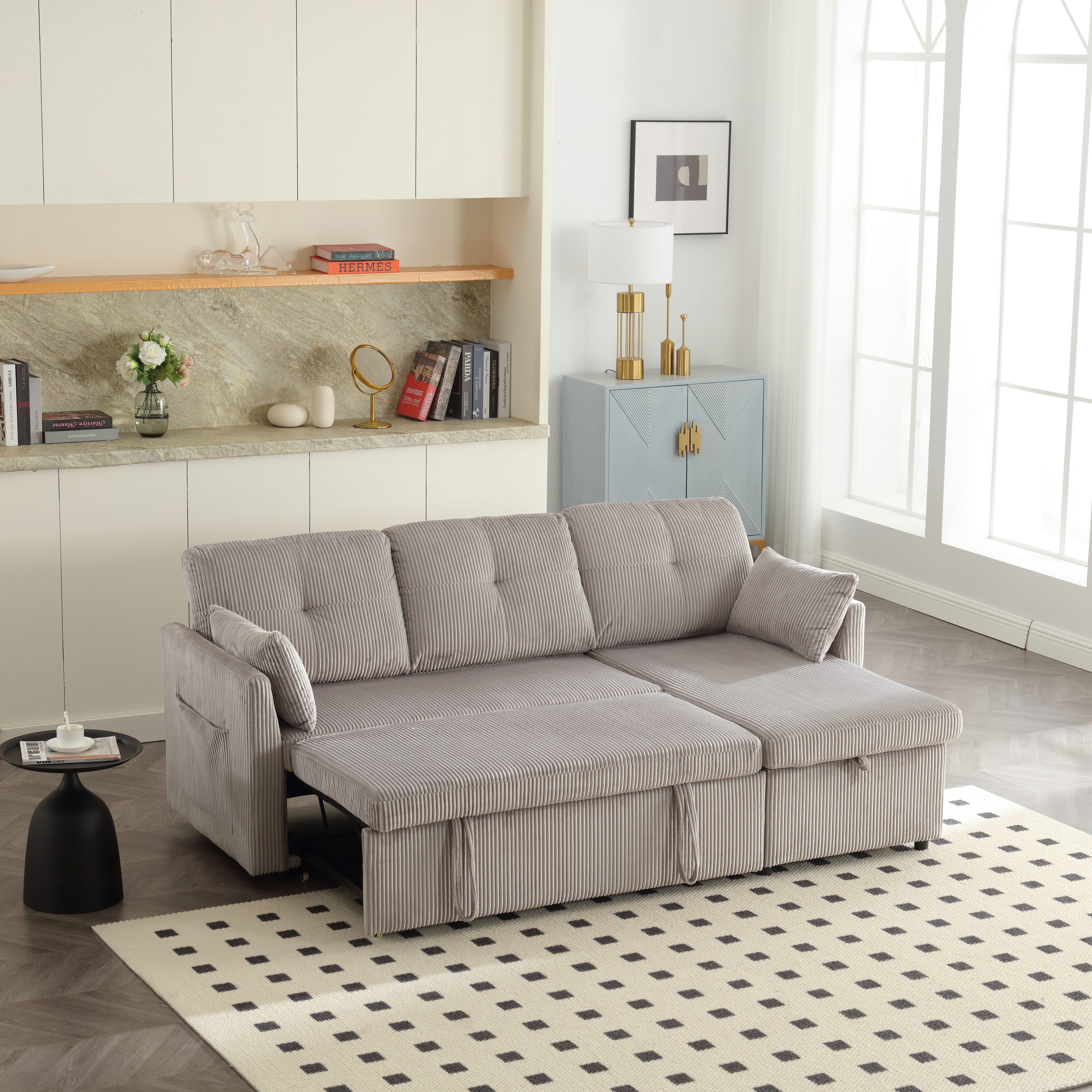 TavilaEcon Schlafsofa Vielseitiges 3-in-1, L-förmiges umwandelbares günstig online kaufen