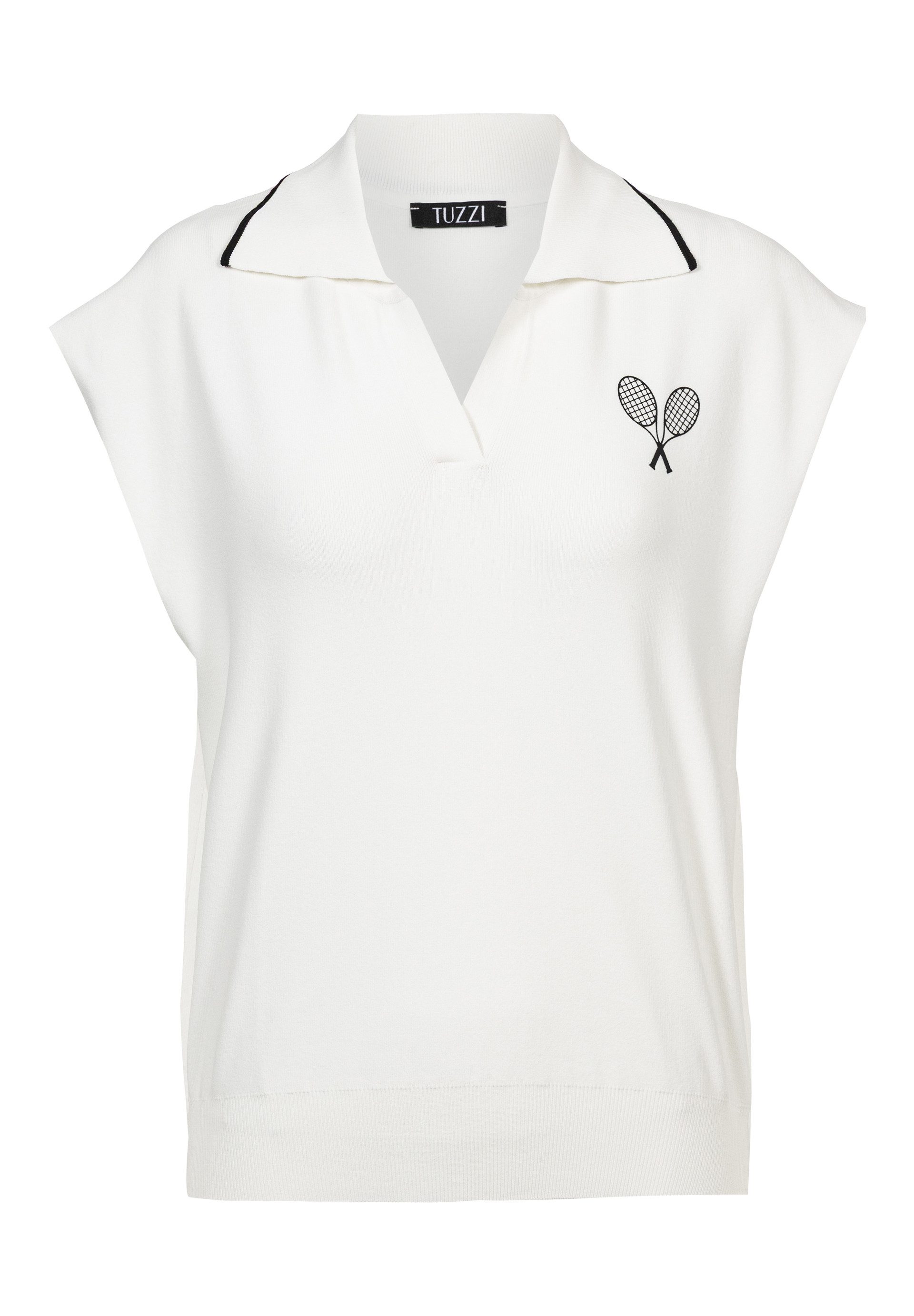 TUZZI Strickpullover mit Tennis-Stickerei