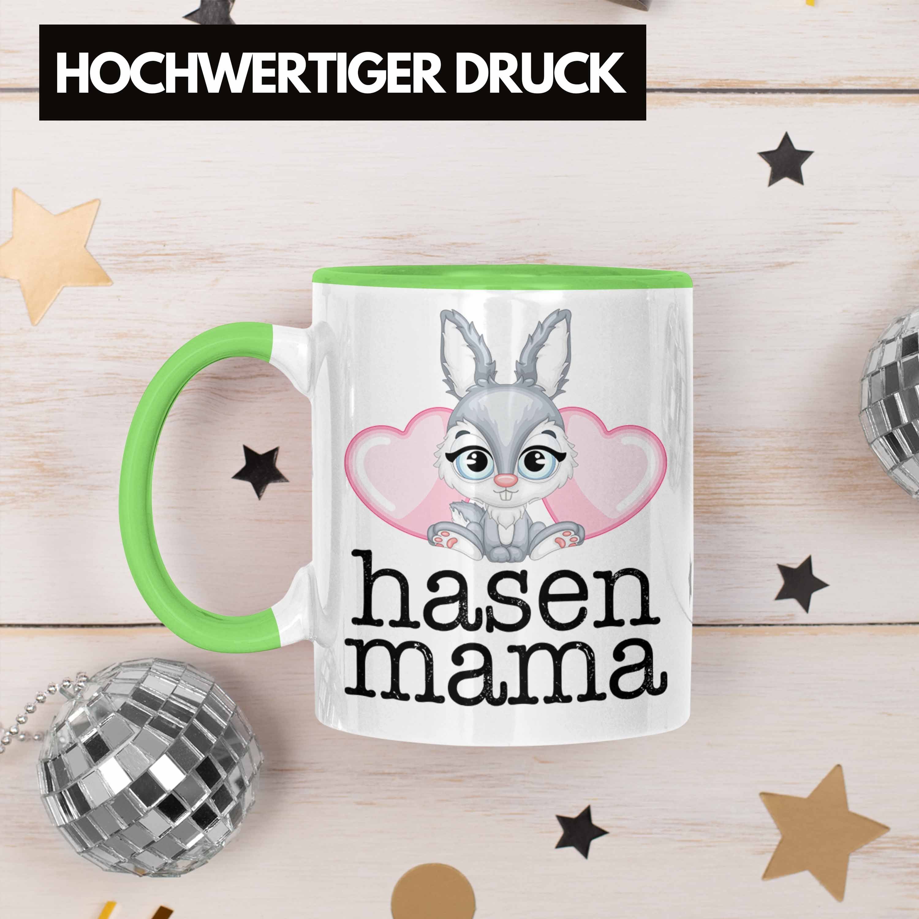 Trendation Tasse Hasen Tasse Hasen Kaninchen Grün Geschenk Hasen-Besitzer Kinder Mama