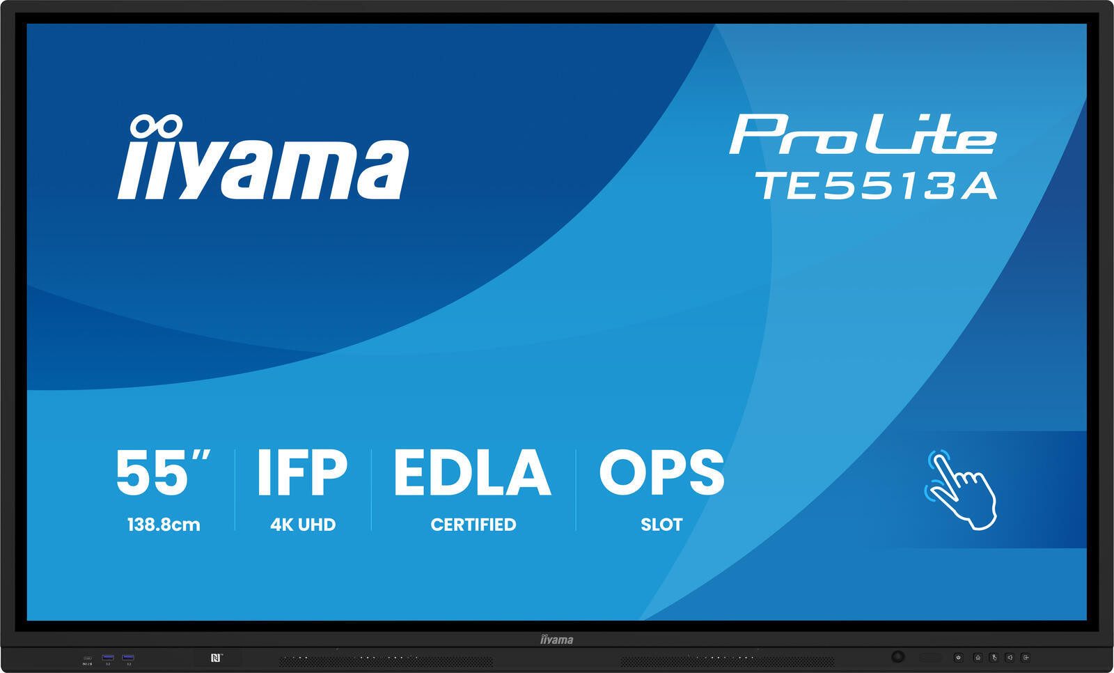 Iiyama Ein 55' (139 cm) interaktives und Google EDLA-ze LED-Monitor (3840 x 2160, 8 ms Reaktionszeit, IPS Panel)