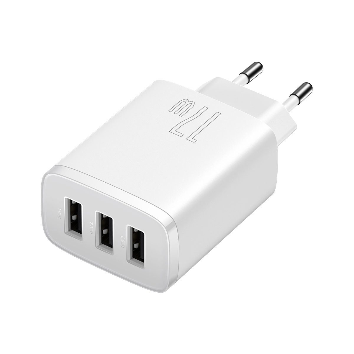 Baseus Baseus 17W Wandladegerät mit 3 USB-Anschlüssen – Schnellladen in Weiß USB-Ladegerät