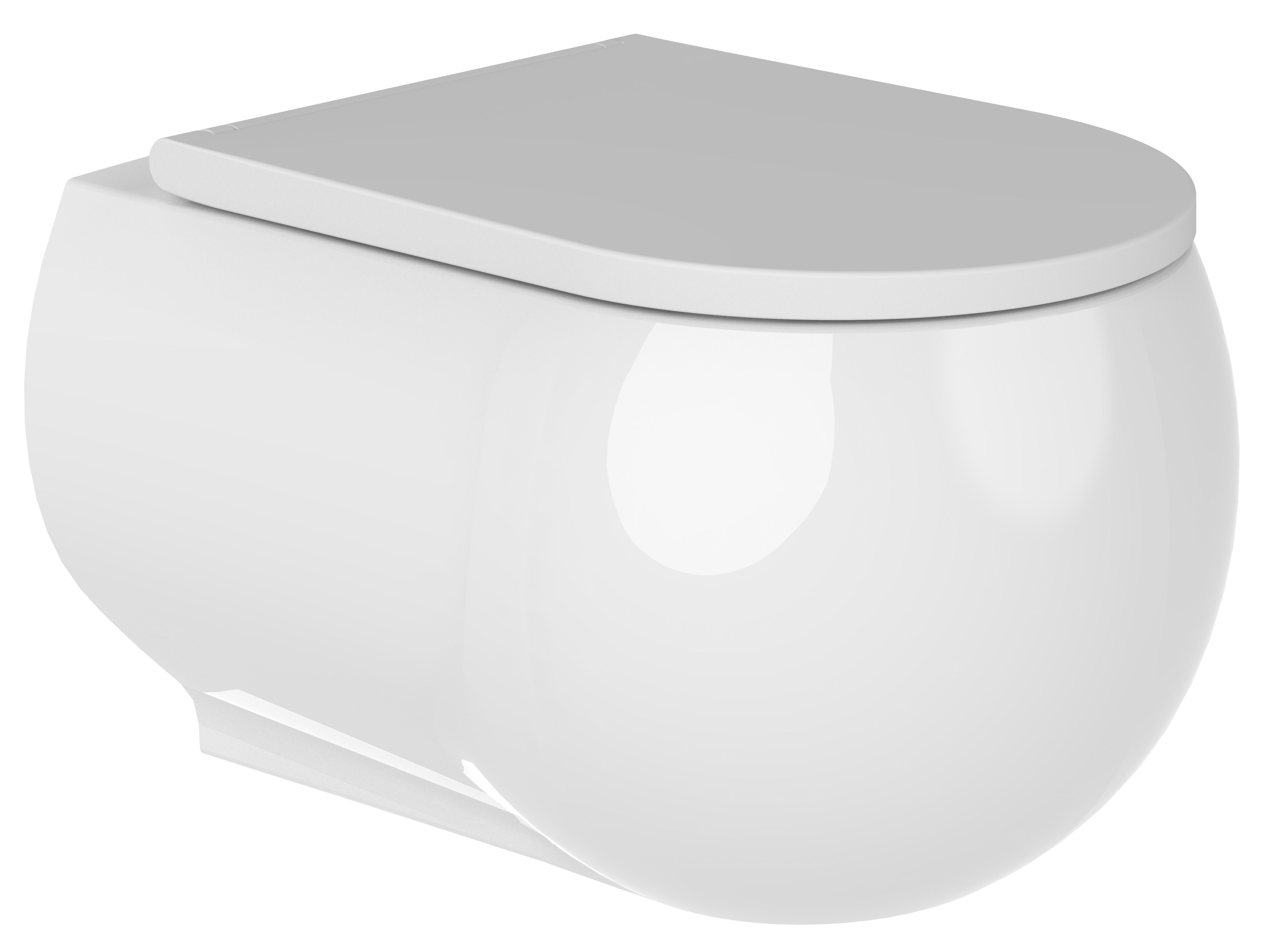 Ekershop Tiefspül-WC DESIGN Elegantes Hänge WC FLASH2 Lotus, Wandhängend, Wandmontage, Abgang Waagerecht, Nano-Versiegelung Antibakteriell, Anti-Kalk, Wand WC, Soft-Close WC-Sitz mit Absenkautomatik