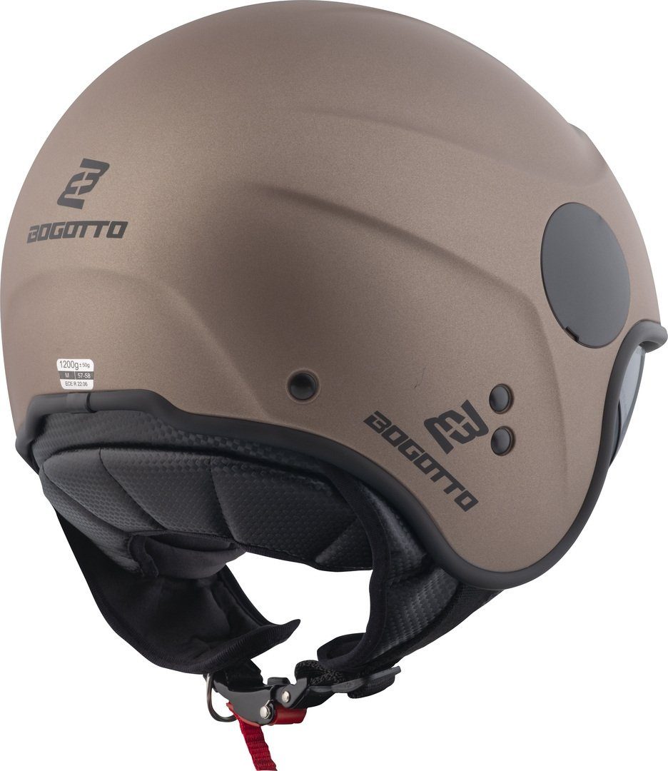 Bogotto Motorradhelm H595 SPN Jethelm, herausnehmbares Innenfutter,integriertes Sonnenvisier