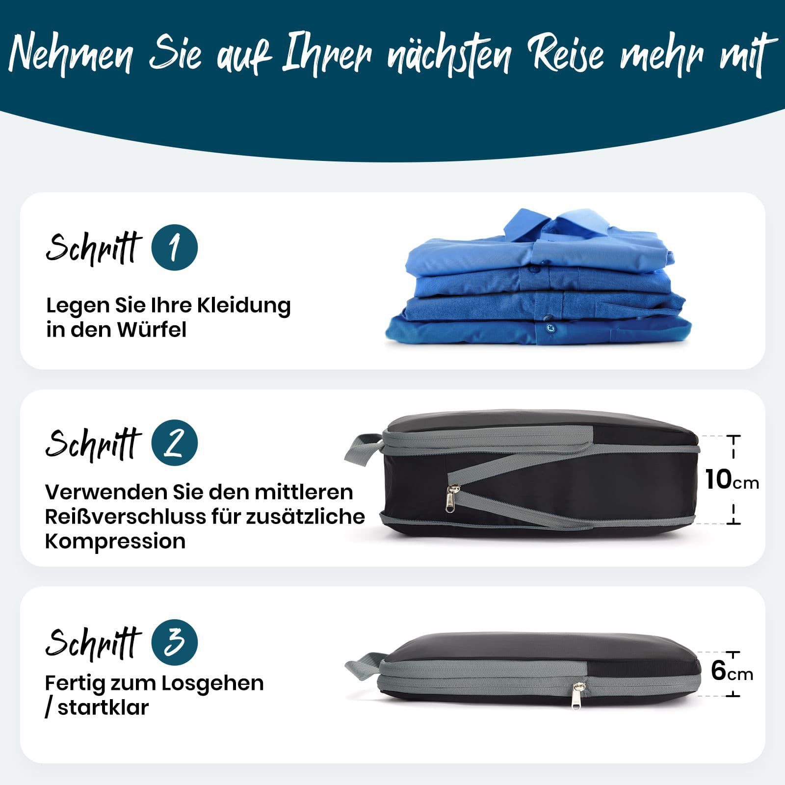 Sunflake Kofferorganizer Kompressions-Packwürfel / Kompressionswürfel 6 Stück (6-tlg)