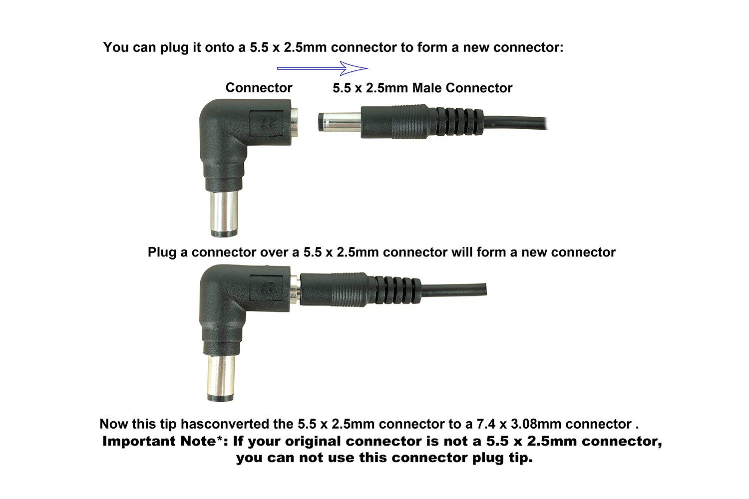 DC-Stromanschlussspitze PowerSmart Mikrochip C27 mit mm) für integriertem x Dell HEAD27N (7,4 Batterie-Verbindungskabel, 5,08