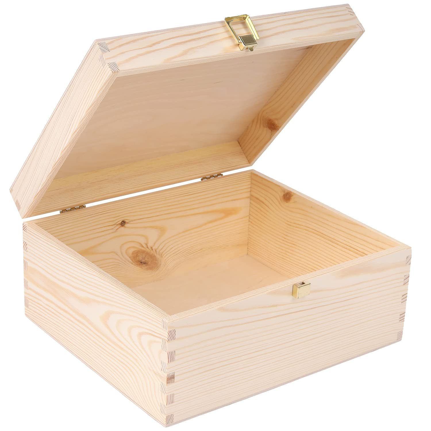 Creative Deco Aufbewahrungsbox Holzkiste mit Deckel und Schloss, Erinnerungsbox