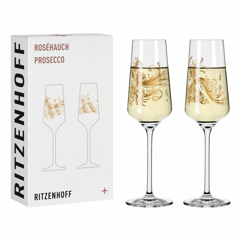 Ritzenhoff Sektglas Roséhauch Prosecco 2er-Set 001, Kristallglas, Made in Germany