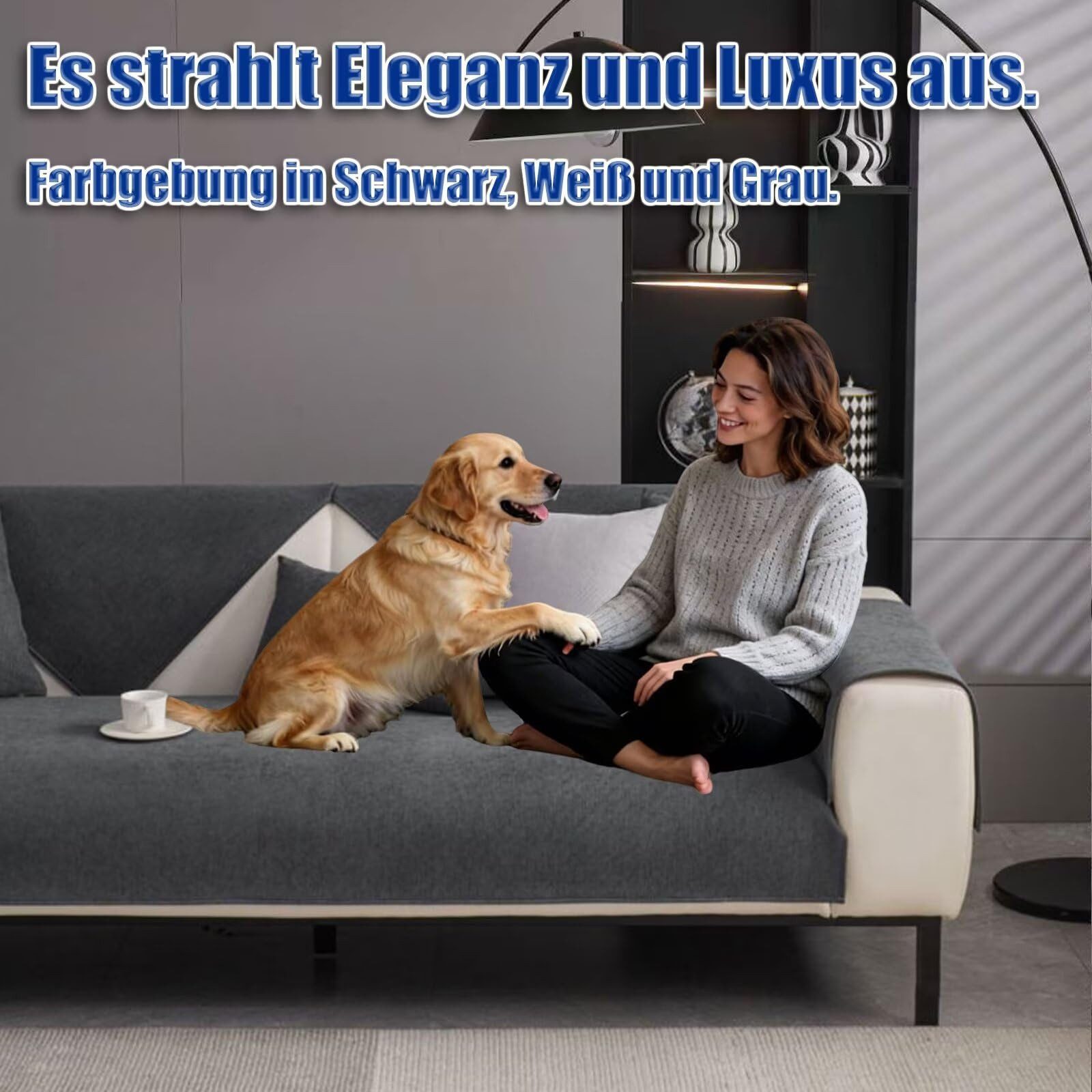 Minicloss Sofaschoner Sofahussen,Anti-rutsch Sofa Überwurfdecke, Sofa Überzug, Sofabezug, Couchschoner, Überwurfdecken für Sofa, Hund Katze Sofa Überwurf