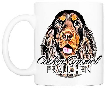 Cadouri Tasse COCKER SPANIEL FRAUCHEN - Kaffeetasse für Hundefreund, Keramik, mit Hunderasse, beidseitig bedruckt, handgefertigt, Geschenk, 330 ml