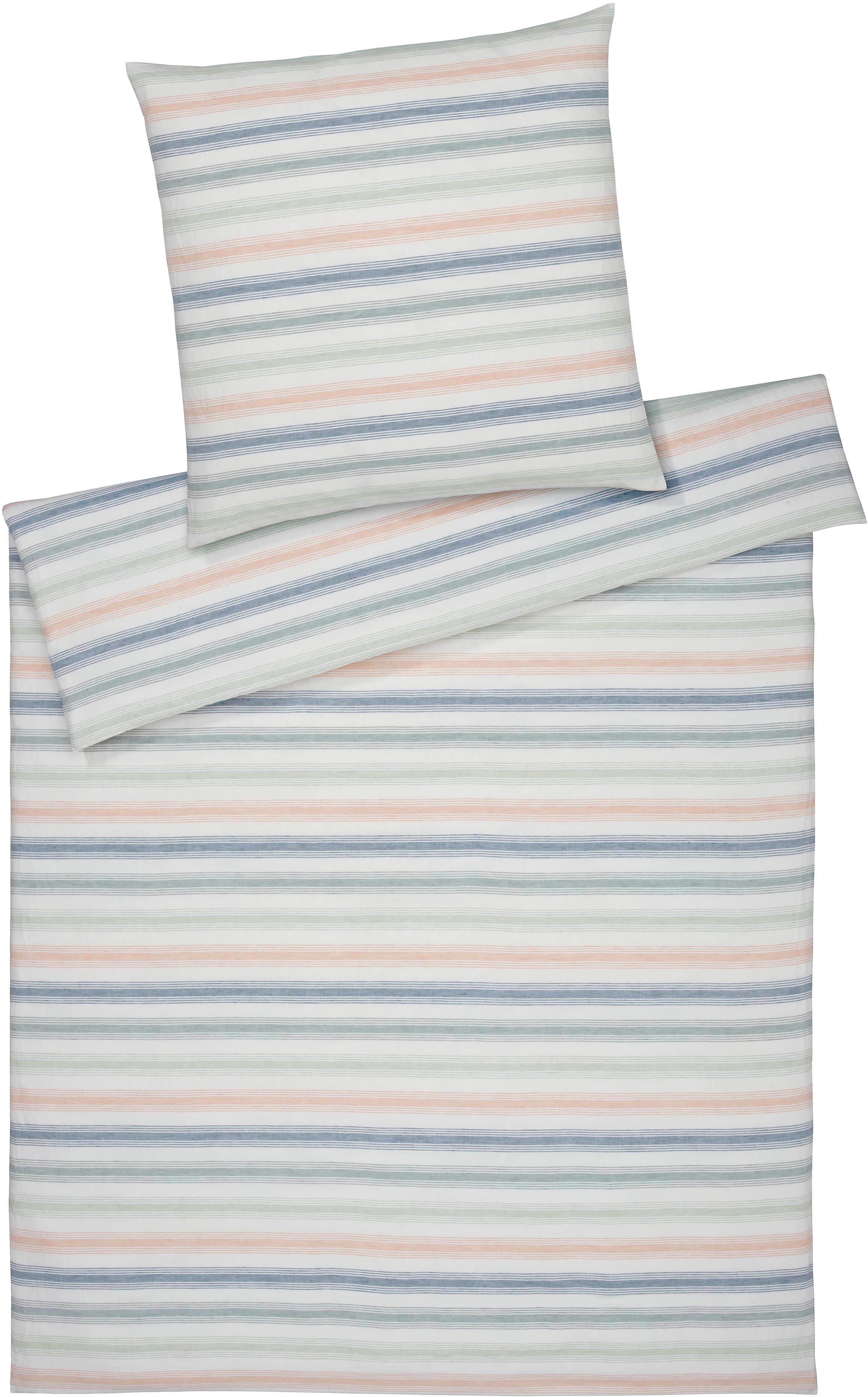 Elegante Bettwäsche Bliss, Halbleinen, 2 teilig, angenehmes Hautgefühl