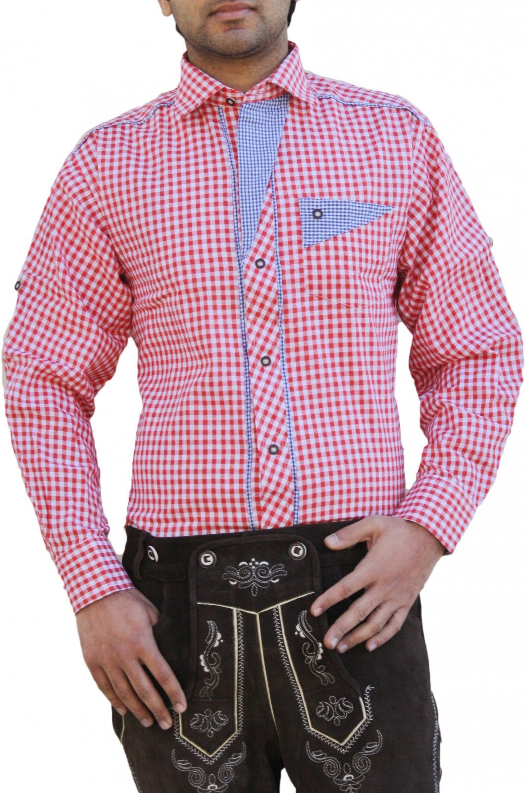 German Wear Trachtenhemd GW1241 Red Bayerisches günstig online kaufen