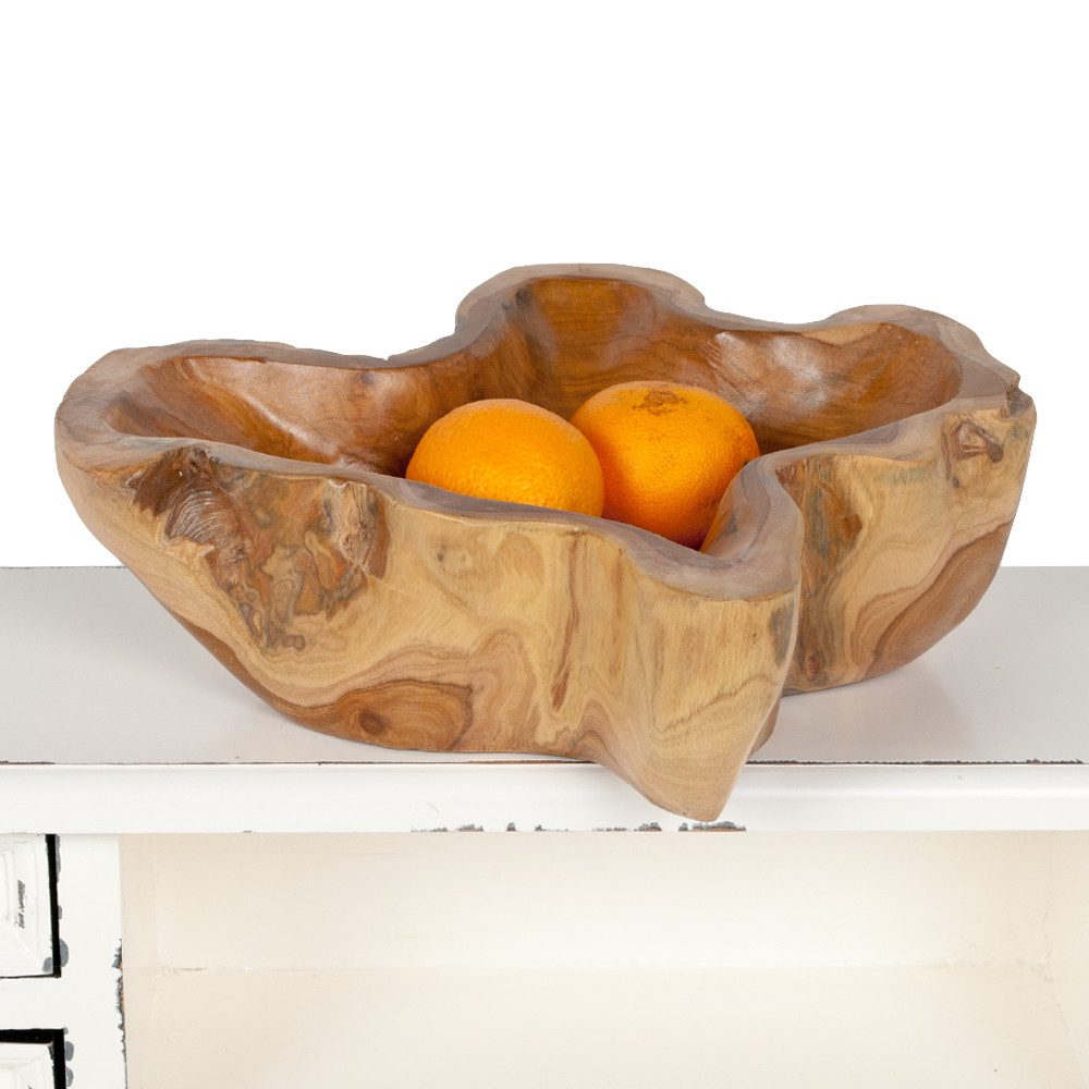 LebensWohnArt Dekoschale Teak Schale DEEP BOWL Natural