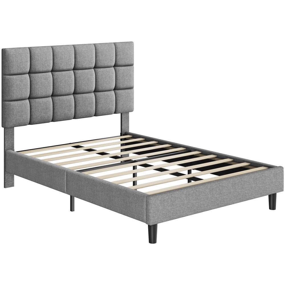 Yaheetech Polsterbett Bettgestell, Doppelbett mit Höhenverstellbarem Kopfte günstig online kaufen