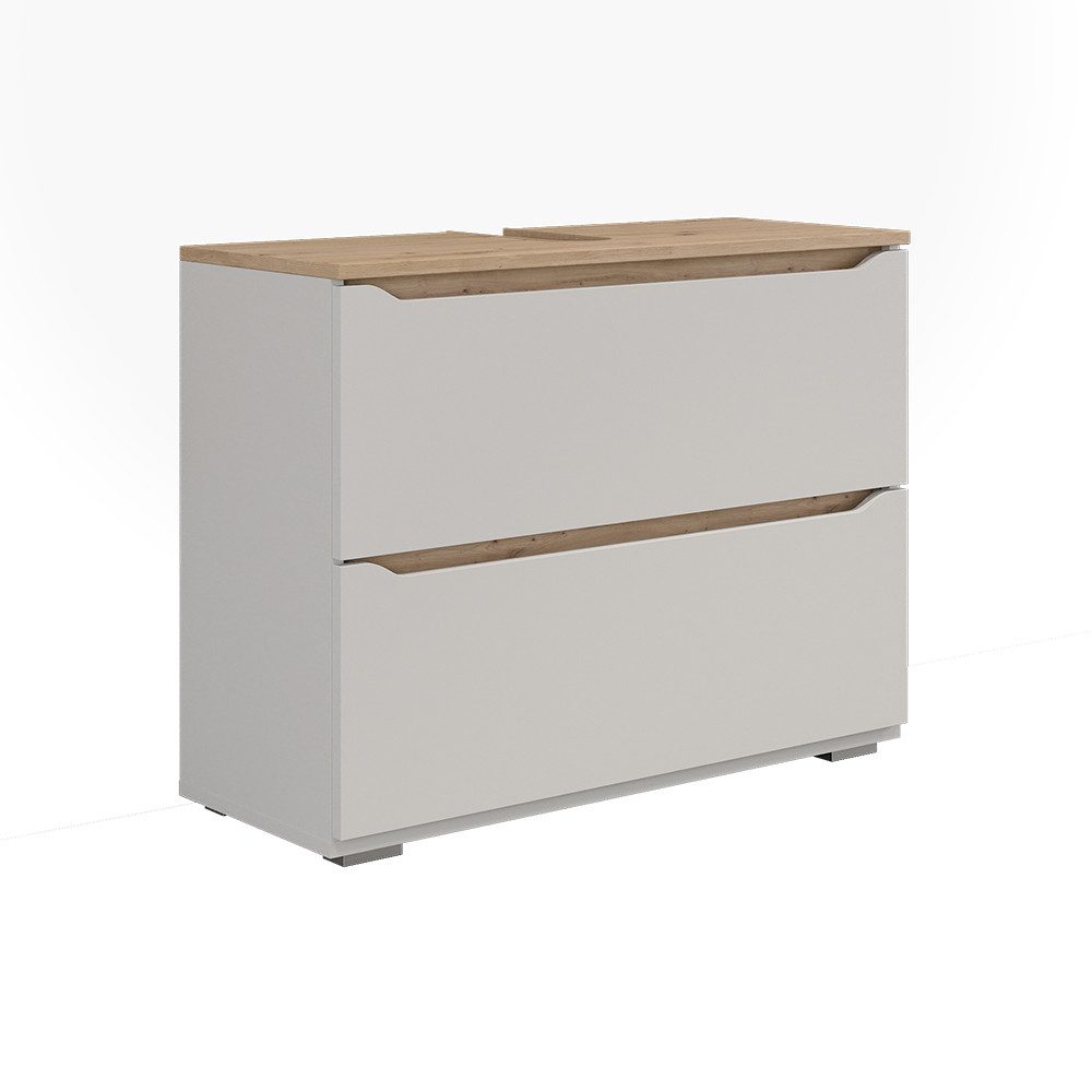 Vicco Waschbeckenunterschrank Ruben, Weiß/Artisan-Eiche, 80.2 x 62.5 cm mit 2 Schubladen (1-St)