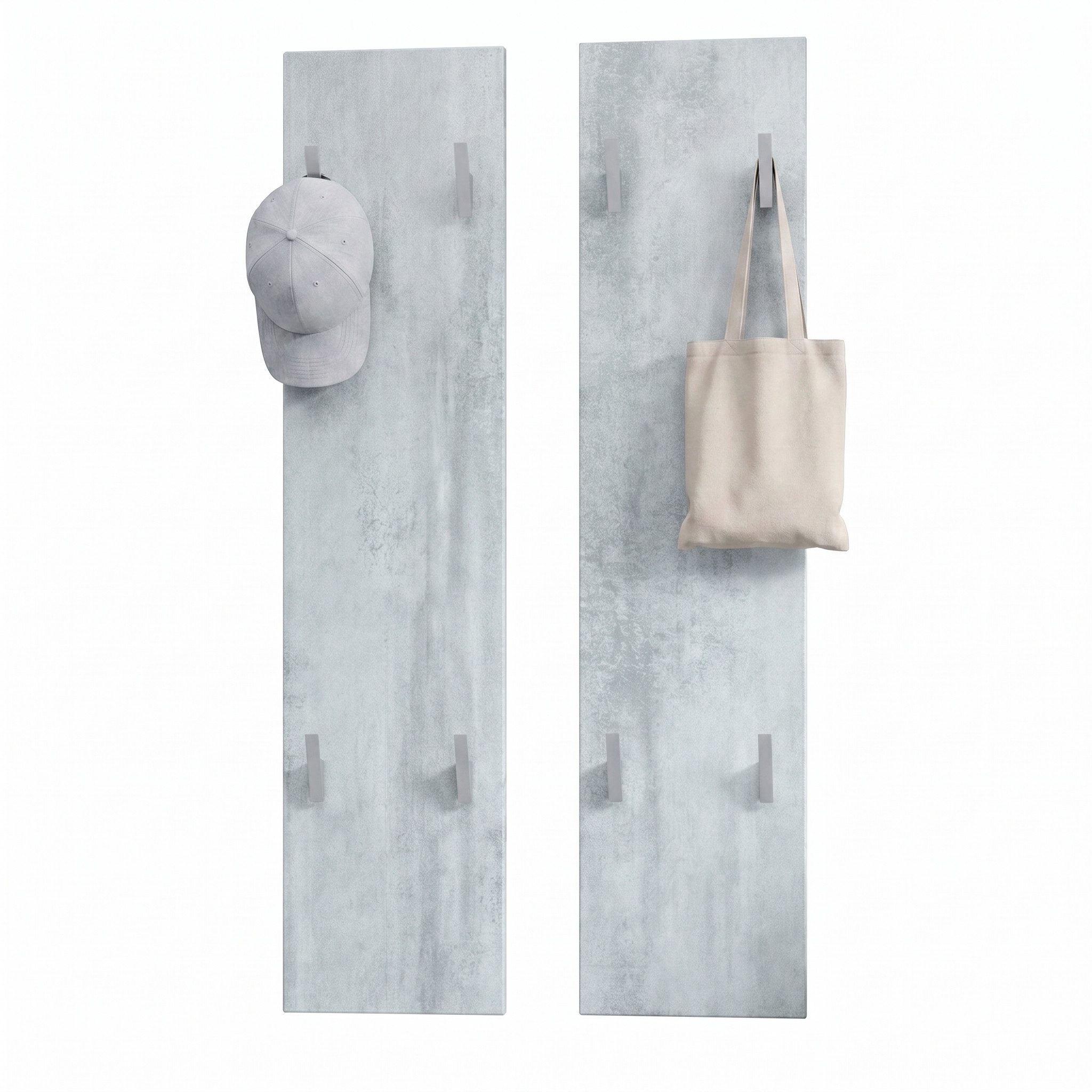 Vladon Garderobenpaneel Wandpaneel 120 (Wandpaneel, bestehend aus 2 Paneelen), Beton Oxid-Optik (je 28 x 120 x 2 cm)