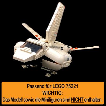 AREA17 Standfuß Acryl Display Stand für LEGO 75221 Imperial Landing Craft (verschiedene Winkel und Positionen einstellbar, zum selbst zusammenbauen), 100% Made in Germany