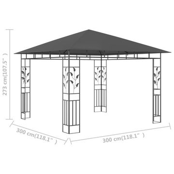 vidaXL Partyzelt Pavillon mit Moskitonetz 3x3x2,73 m Anthrazit 180 g/m²