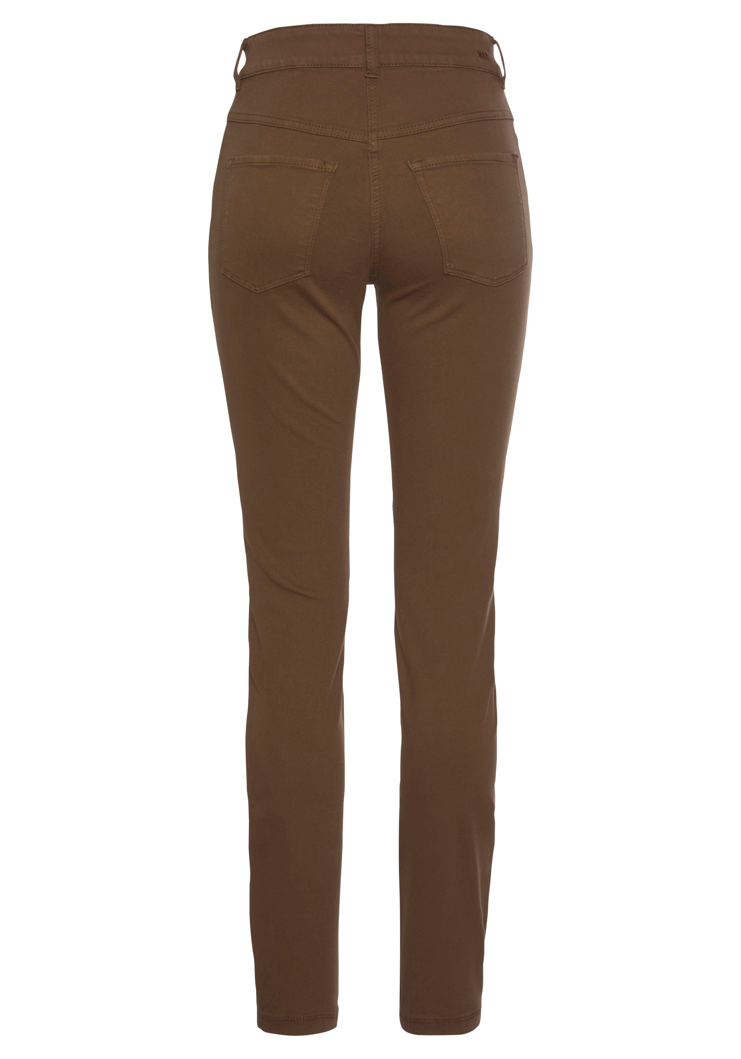 bequem Qualität Hiperstretch-Skinny brown Power-Stretch fawn Tag MAC ganzen sitzt Skinny-fit-Jeans den