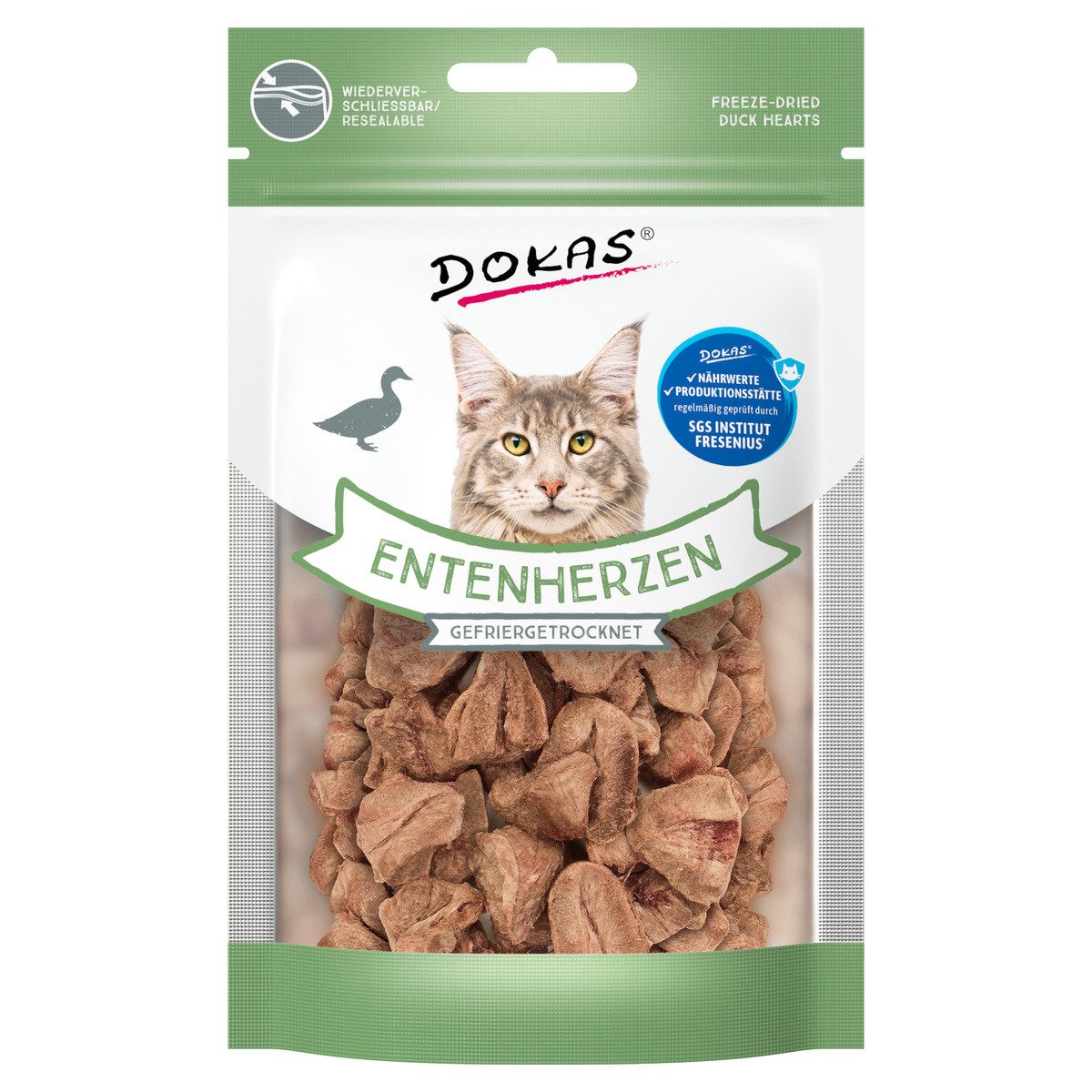Dokas Entenherzen 15 g, Snack für: Katze