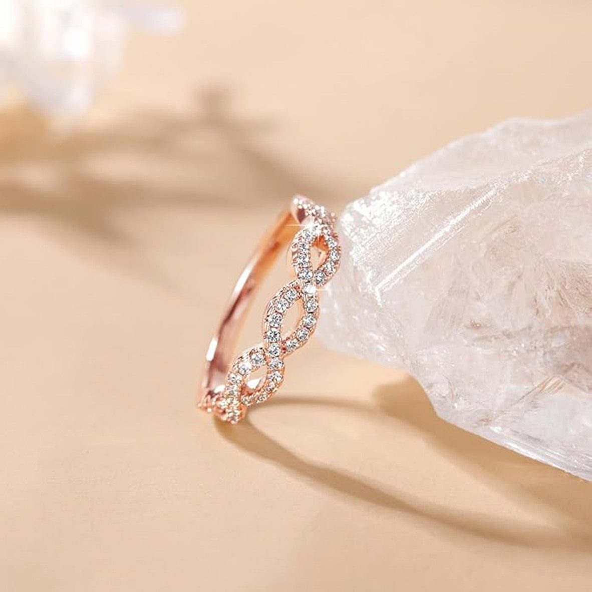 Jumpeak Verlobungsring 14K Weißgold/Gelbgold/Roségold, D/E, VVS/VS, Diamantring, Damenring, Liebes geschenk für sie, Geschenk tochter, Geschenk zur erstkommunion