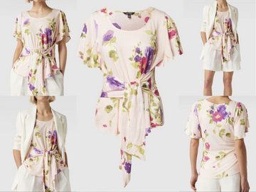 Ralph Lauren T-Shirt LAUREN RALPH LAUREN Floral Print V-Ausschnitt Top Bluse Shirt T-shirt
