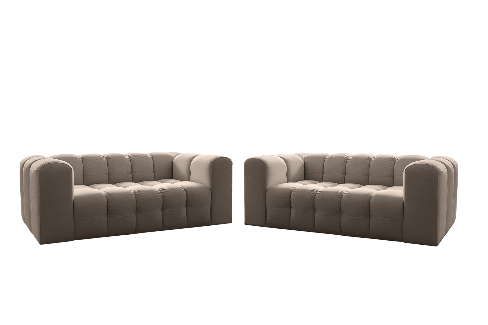 Fun Möbel Polstergarnitur Designersofa FUN LEONOR 2 x 2-Sitzer, (Stoff Moly oder Tiffani, 2-tlg), Sofas-Rücken echt bezogen