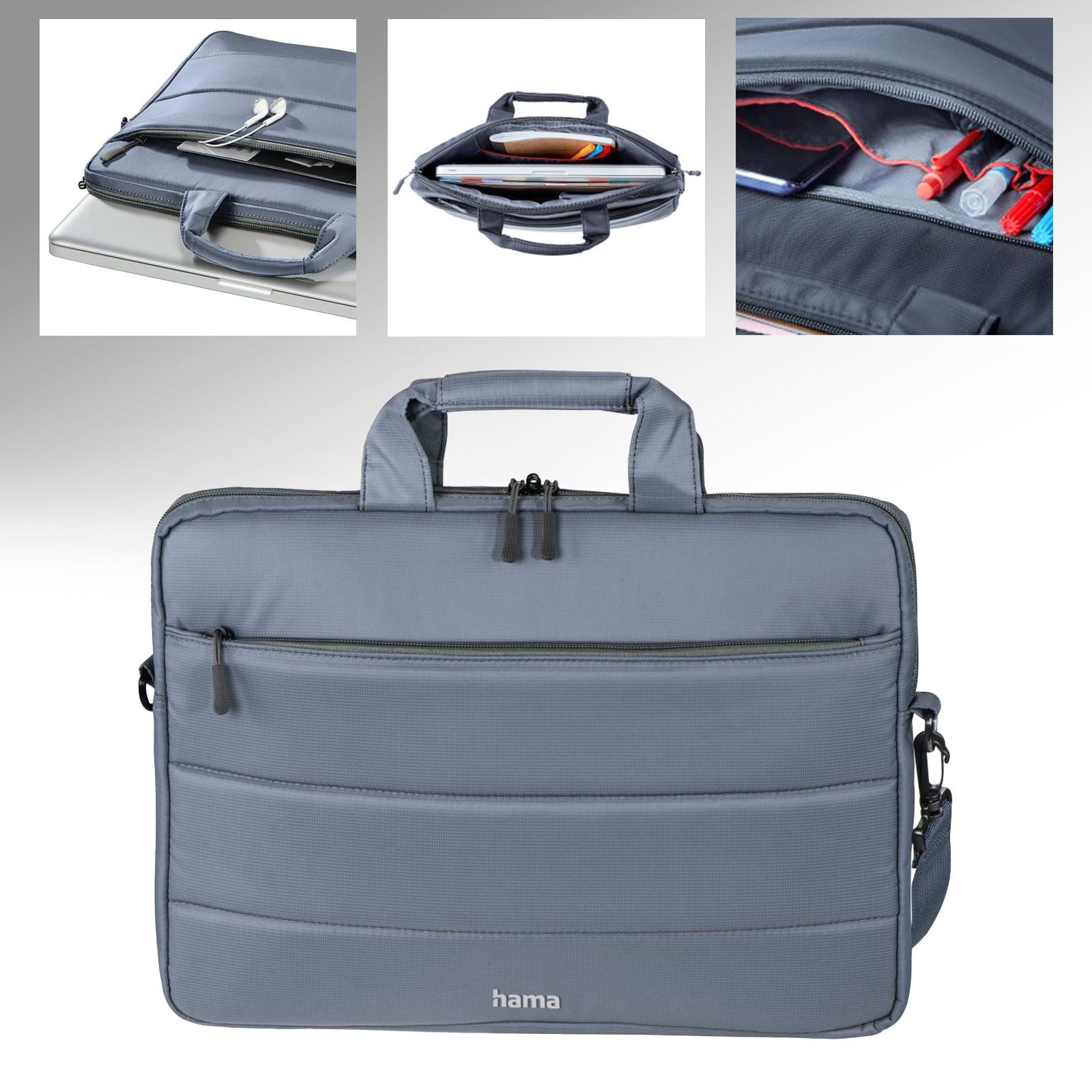 Hama Laptoptasche Toronto Umhängetasche (im Stepp-Look), für Notebooks bis 34 cm (13,3)