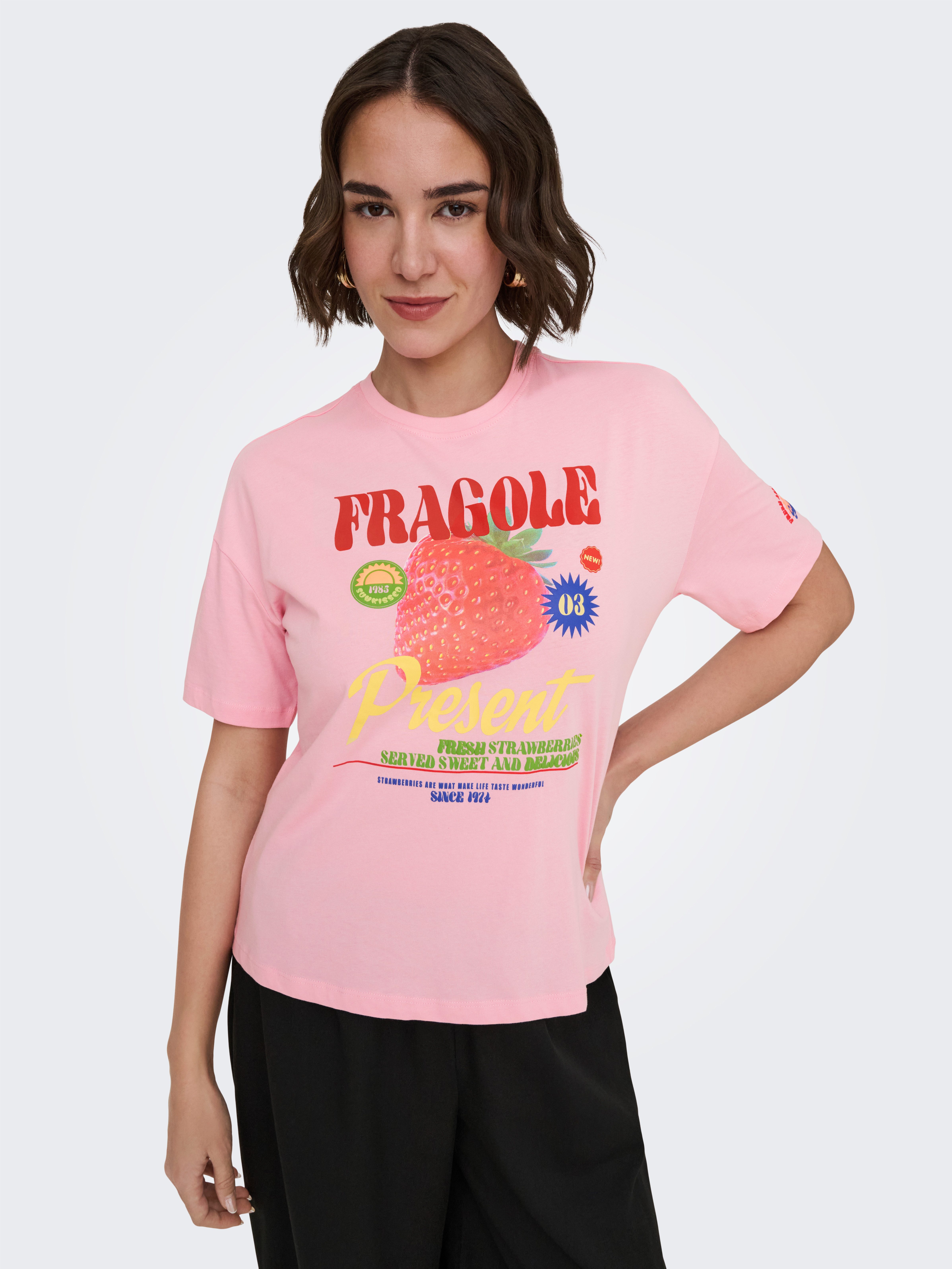 ONLY Kurzarmshirt ONLBOLETTE LIFE S/S TOP BOX CC JRS mit auffälligem Print