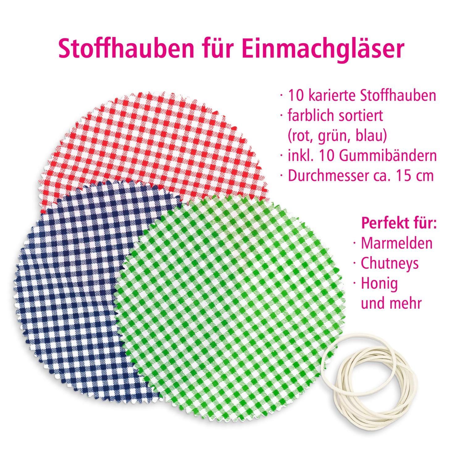 itenga Einmachglas itenga Stoffhauben 10er Set - rund ca 15cm - für Einmachgläser und Mar – Bild 4 von 4