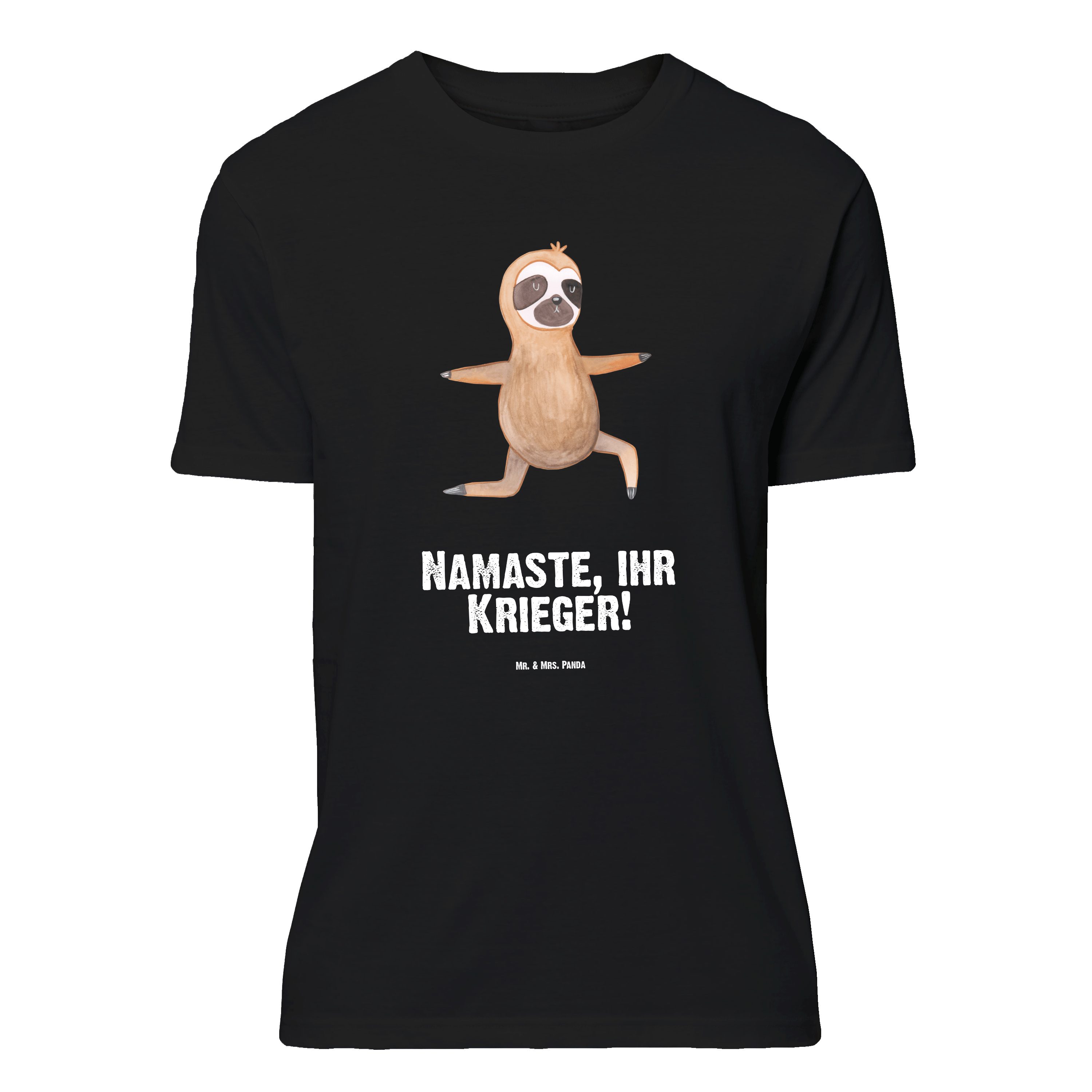 T-Shirt Faultier Yoga, Größe XXL T-Shirt, Schwarz, Oversize Shirt, Meditation