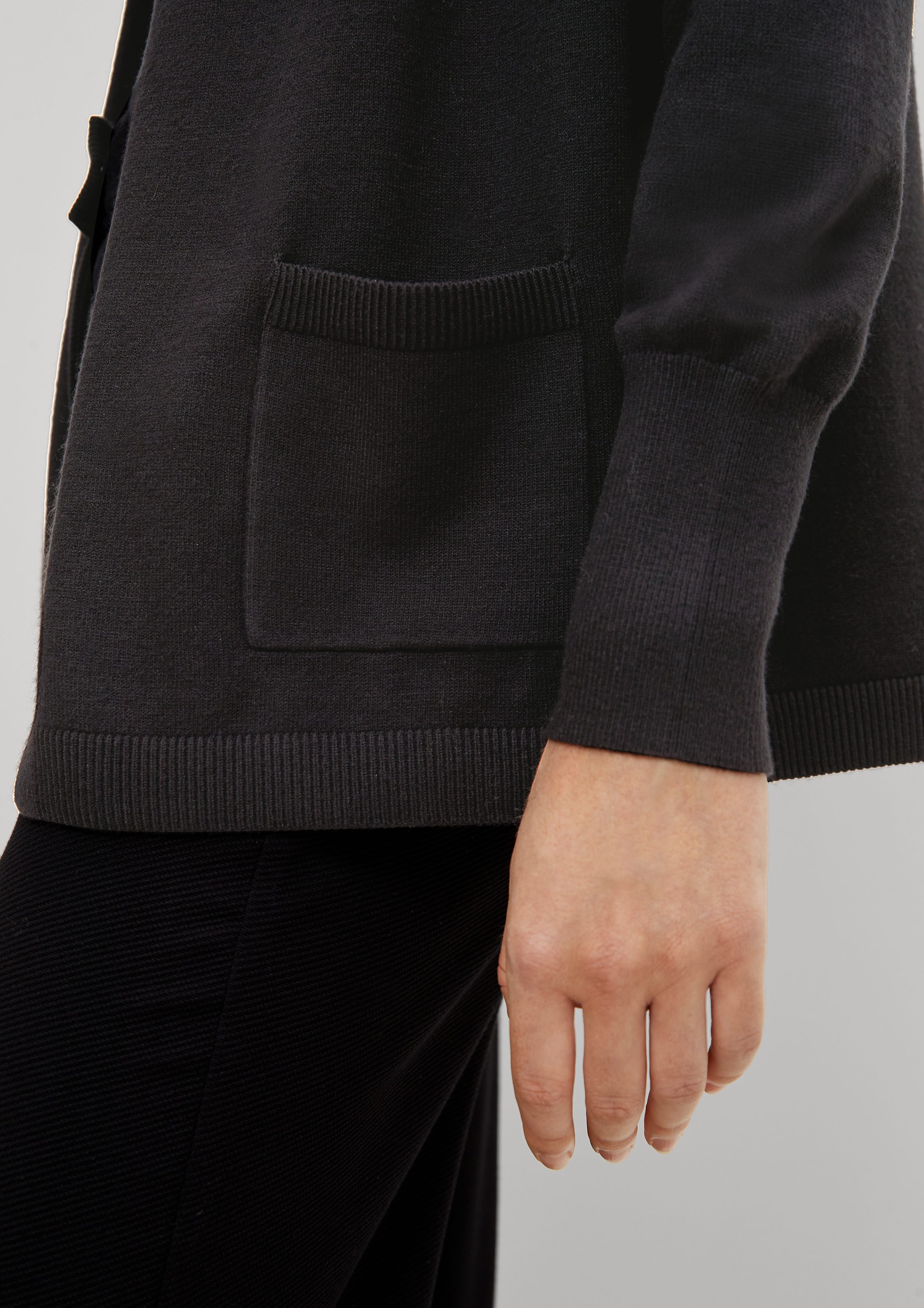 schwarz Viskosemix Comma Strickjacke Jacke aus