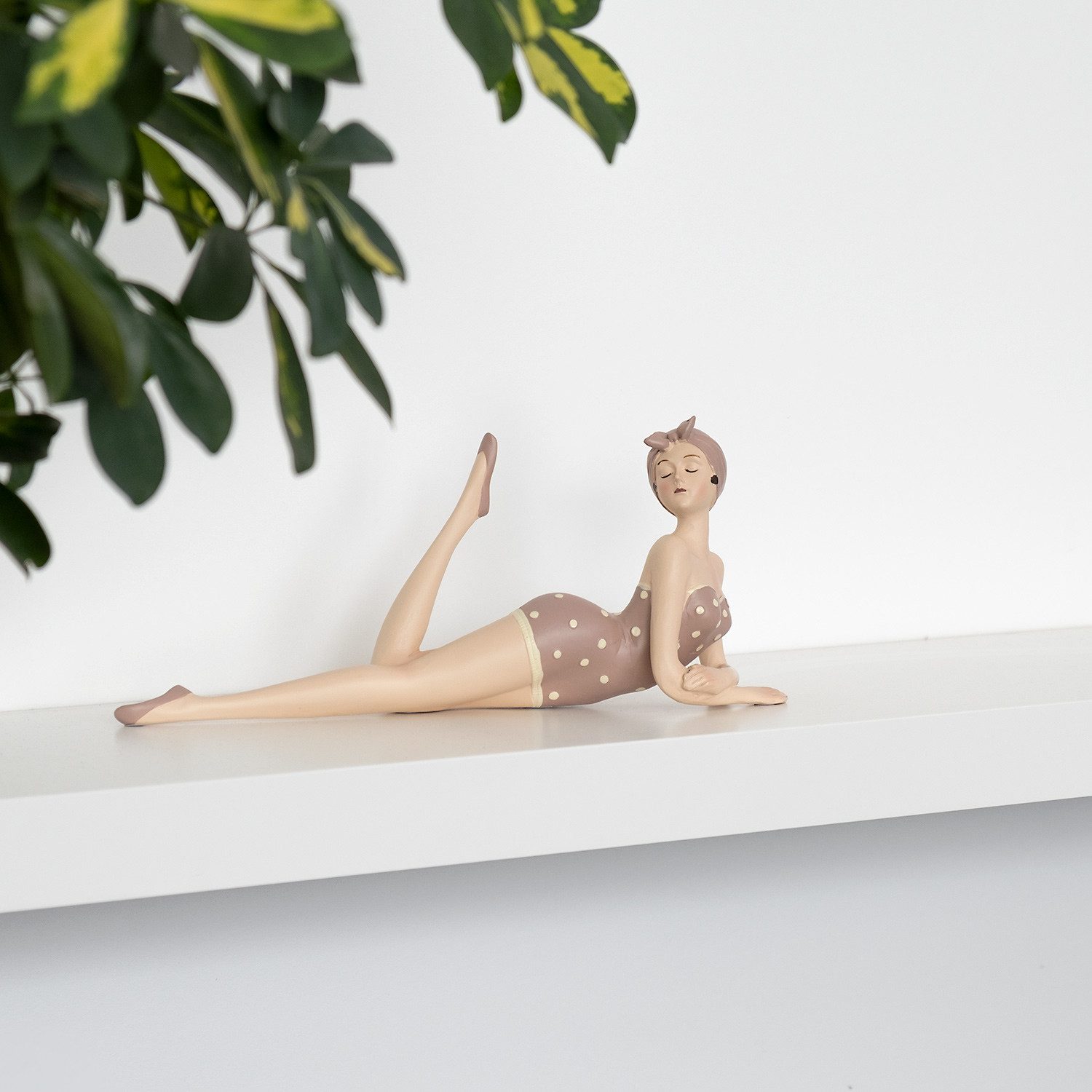 Moritz Dekofigur Badenixe mit Schwimmhaube, Polyresin Figuren Deko Geschenk Geometrische TierFigur Modern Skulptur