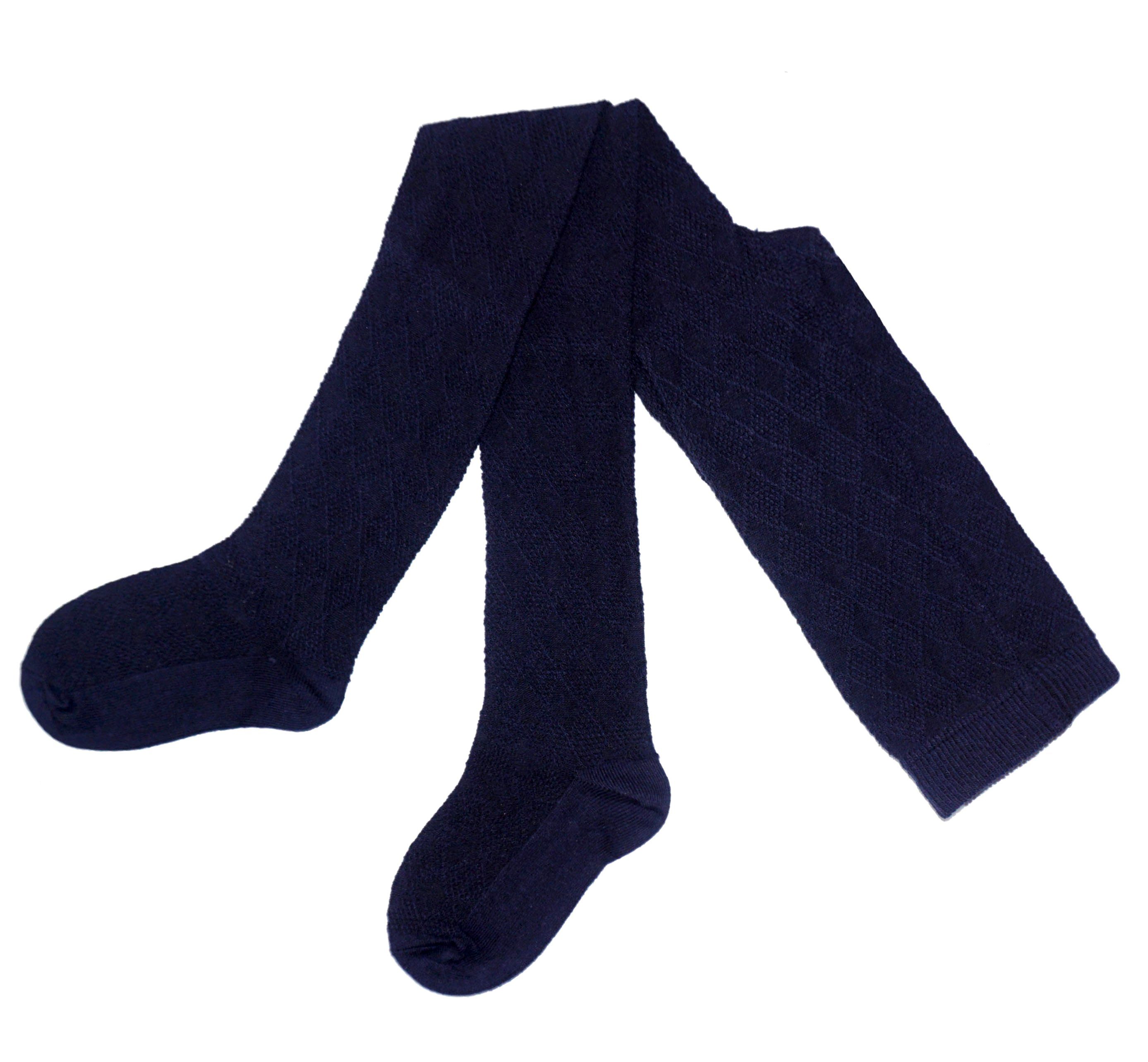 Strickstrumpfhose Kinderstrumpfhosen für Mädchen >>Große Rhombe<< aus Baumwolle