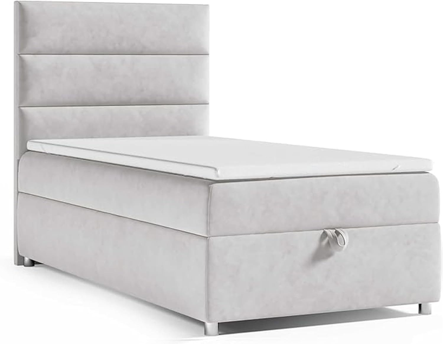 Best for Home Boxspringbett mit Bettkasten Trinity K-4 SINGLE Bonell-Matratze inkl. 7 cm Topper (Einzelbett, Polsterbett mit gepolstertes Kopfteil, Jugendbett, Kinderbett versch. Größen, 70x200 80x200 90x200 100x200 cm), verschiedene Liefermöglichkeiten, Handwerksqualität