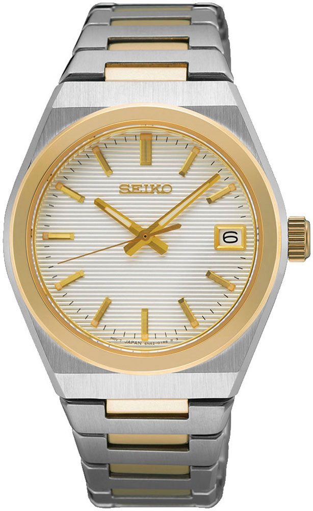 Seiko Quarzuhr SUR578P1, Armbanduhr, Damenuhr, Edelstahlarmband, Datum, Saphirglas