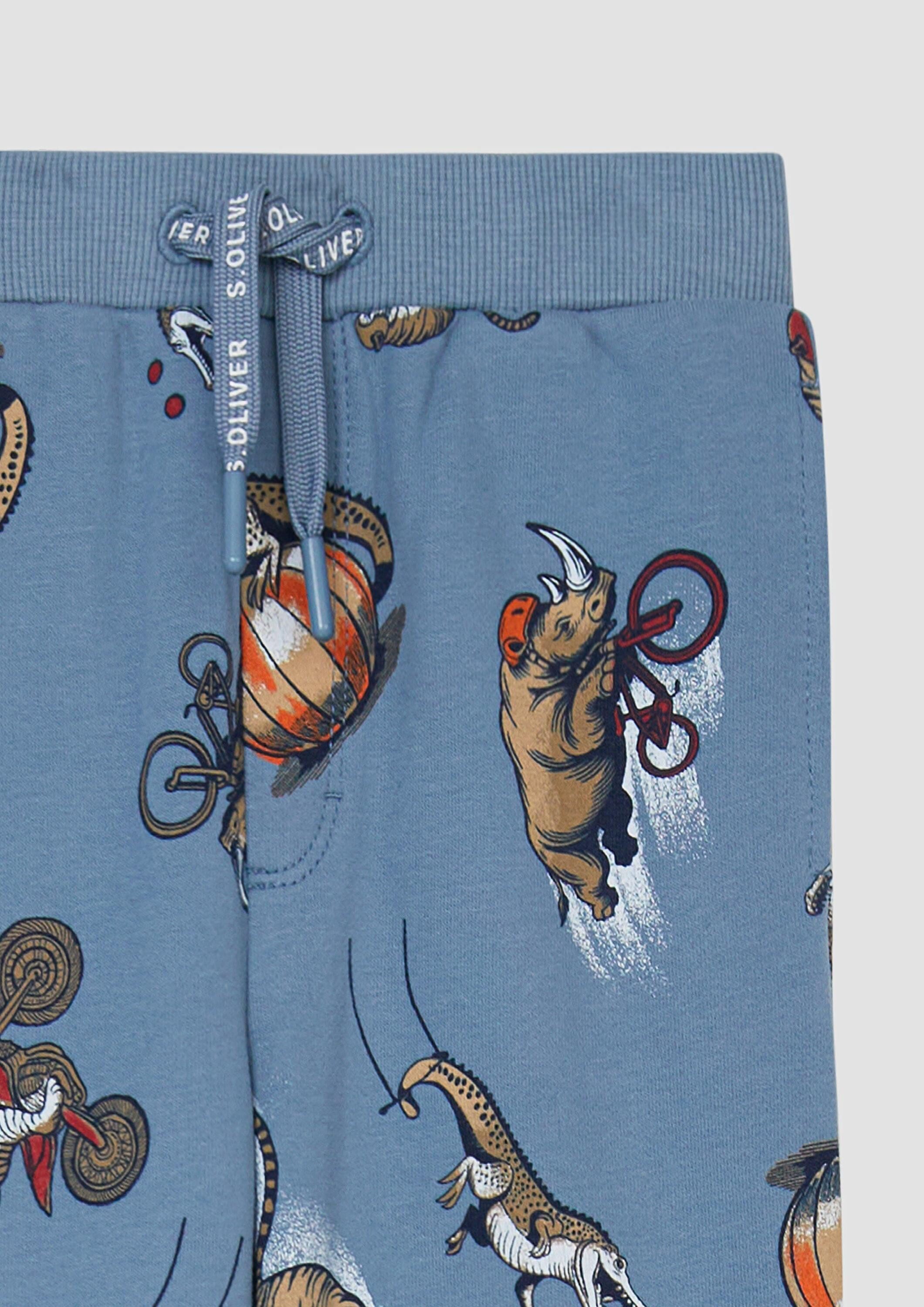 s.Oliver Leggings Leggings Jogginghose mit angedeutetem Tunnelzug und All-over-Print – Bild 4 von 4