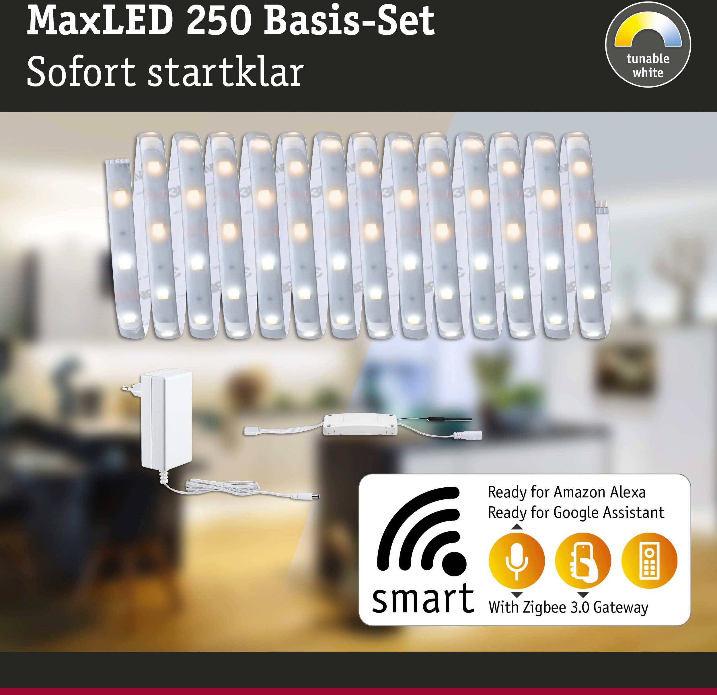 Smart Zigbee beschichtet IP44 Paulmann Basisset Home 1-flammig, 18W 250 MaxLED LED-Streifen White, 5m, 135, Tunable