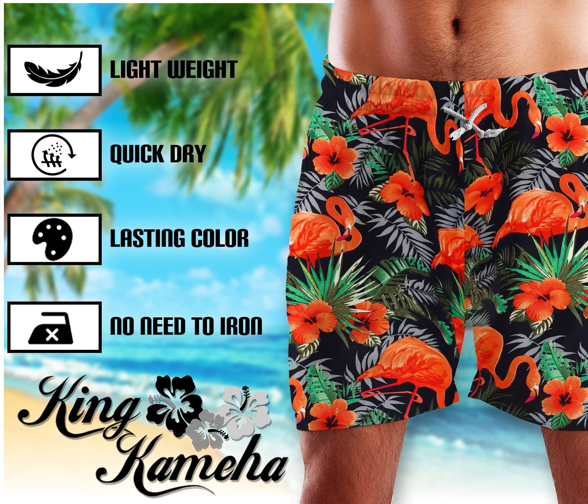 King Kameha Badeshorts Flamingo Flowers Funky günstig online kaufen