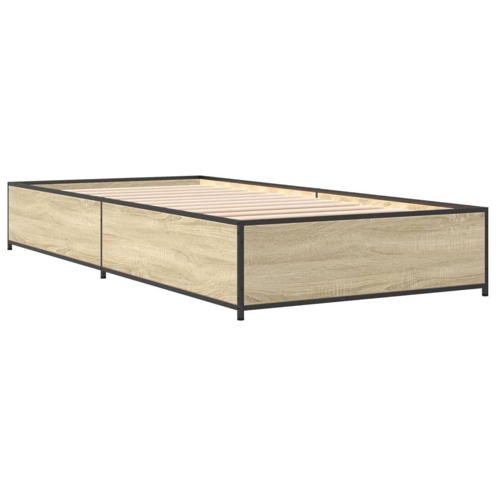 vidaXL Bett Bettgestell Sonoma-Eiche 75x190 cm günstig online kaufen