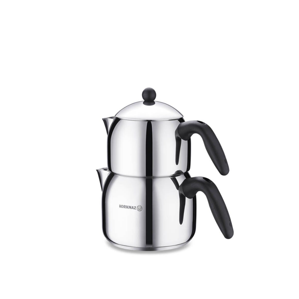 Korkmaz Caydanlik-Teekanne Orbit Midi A037, 2.2 l, (2-St), 0,7L/1,5L, für alle Herdarten geeignet, 18/10-Edelstahl – Bild 2 von 2