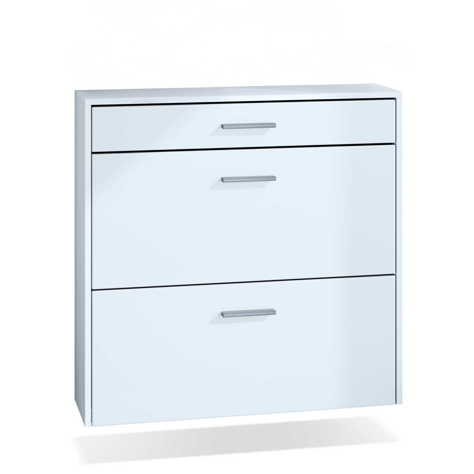 InnoFurn Schuhschrank Roma Air Schuhkipper (hängender Schuhkipper, Weiß matt (89 x 87 x 23 cm) Platzsparender Schuhkipper Flurschrank für Diele Flur Garderobe