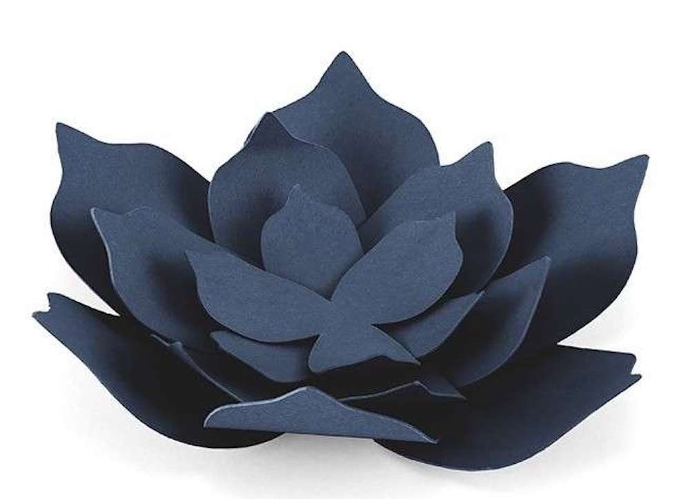 partydeco Streudeko Papierdeko Blumen, 3 Stück, Marineblau, 7,5-8,5cm